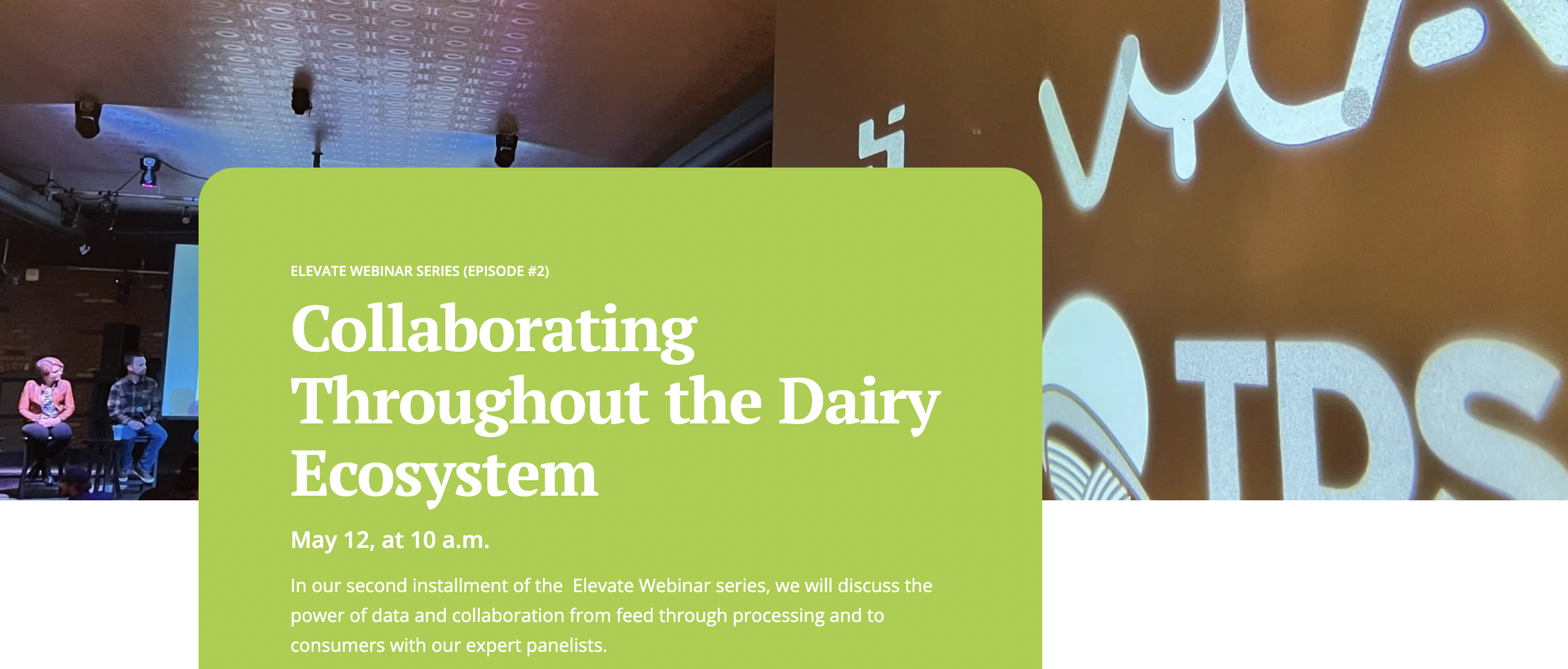 Elevate Webinar Series to Focus on Collaboration and the Power of Data Throughout the Dairy Ecosystem